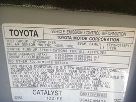 2005 TOYOTA COROLLA. SILVER, CE MODEL, 1.8L, AT.  Z26267